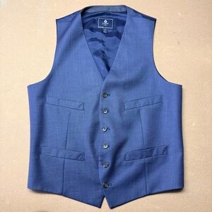 J.Crew Thompson Worsted Wool Suit Vest Waistcoat Mens Medium Navy Blue Formal